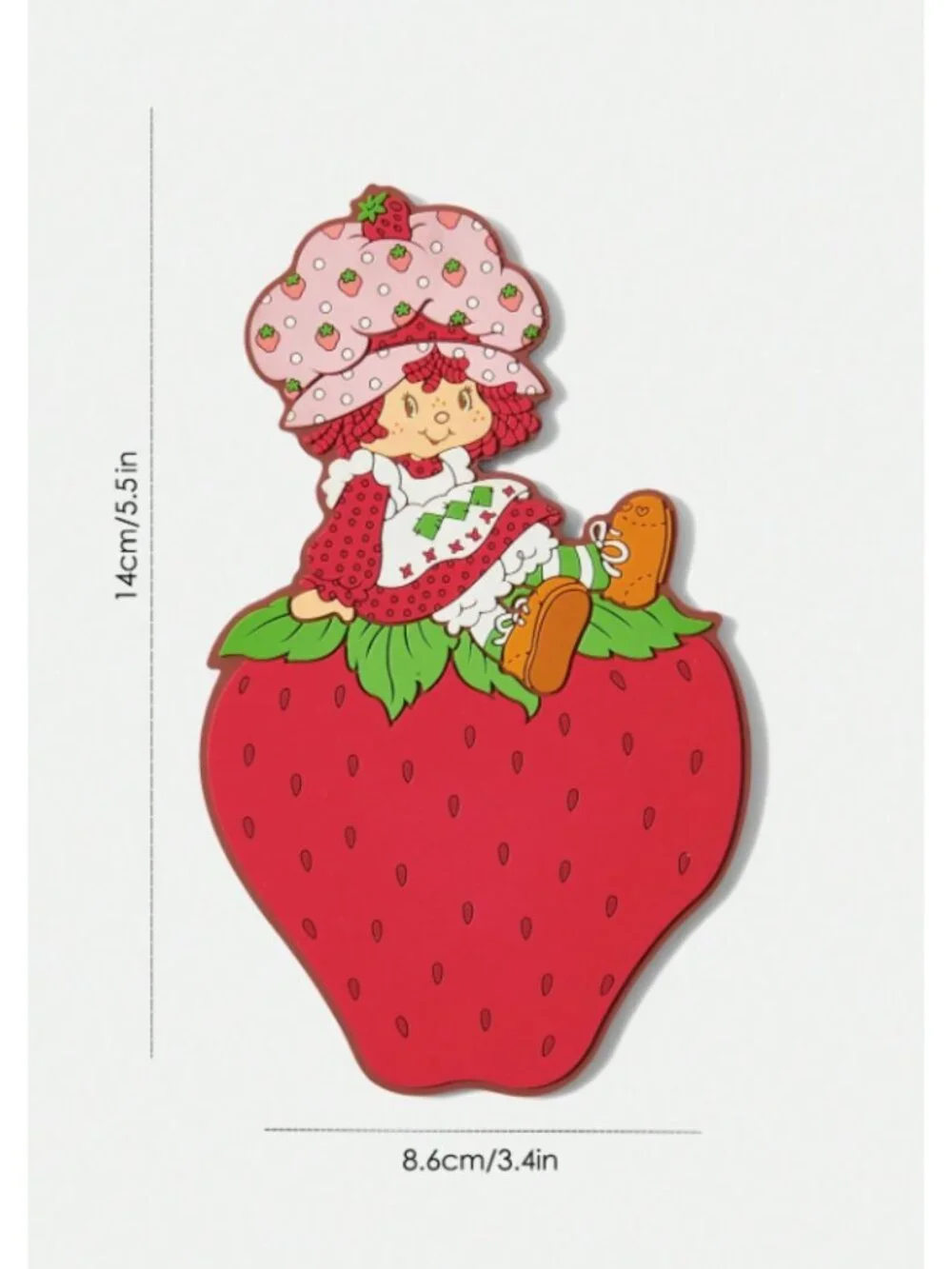 Strawberry Shortcake Cartoon Coaster Cute Strawberry-Shaped Drink Mat, Retro
